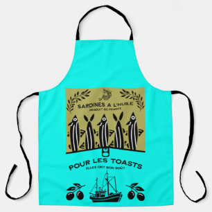 Franse Vintage Sardine Keuken Schort
