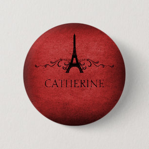 Franse Vlaamse Button, rood Ronde Button 5,7 Cm
