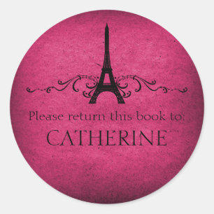  Franse Vlaamse Trekkers, roze Ronde Sticker