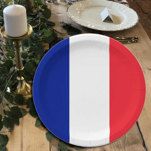 Franse vlag borden, feest, sport, Frankrijk Papieren Bordje