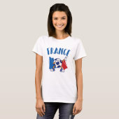 Franse vlag Dabbing Voetbal T-shirt (Voorkant volledig)