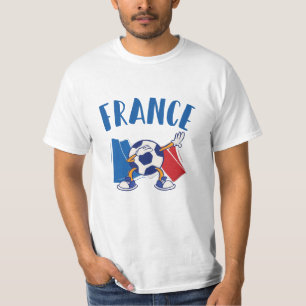Franse vlag Dabbing Voetbal T-shirt