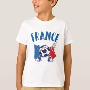 Franse vlag Dabbing Voetbal T-shirt