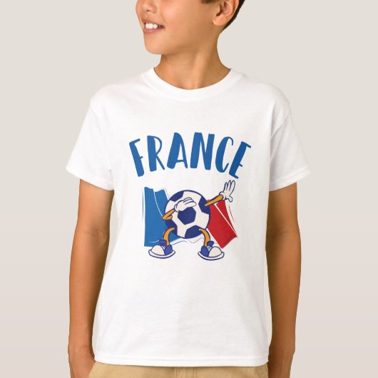 Franse vlag Dabbing Voetbal T-shirt (Voorkant)
