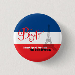 Franse vlag Eiffel Tower Bon Appetit Ronde Button 3,2 Cm