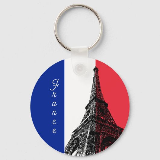 Franse vlag & Eiffel Tower - Frankrijk / Love Spor Sleutelhanger (Achterkant)