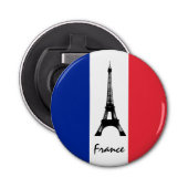 Franse vlag & Eiffel Tower - Frankrijk/sportfans Button Flesopener (Voorkant)
