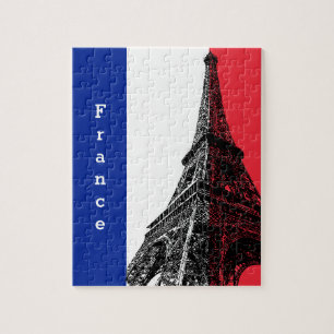 Franse vlag & Eiffel Tower - Frankrijk/sportfans Legpuzzel