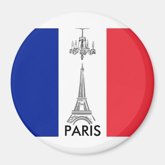 Franse vlag Eiffel Tower Paris thémnet Magnet Magneet (Voorkant)