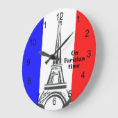 Franse vlag & Eiffeltoren Design Klok (Hoek)