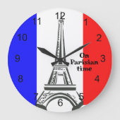 Franse vlag & Eiffeltoren Design Klok (Voorkant)