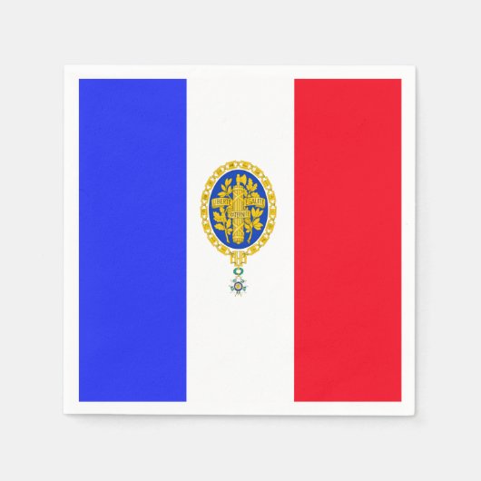 Franse vlag-embleem servet (Voorkant)