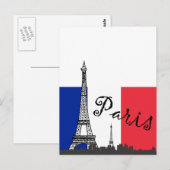 Franse vlag en Eiffeltoren Briefkaart (Voorkant / Achterkant)