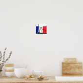 Franse vlag en Eiffeltoren Poster (Keuken)