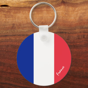 Franse vlag en Frans reizen, vakantie/sport Sleutelhanger