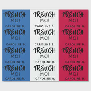 Franse vlag en monogram cadeaupapier