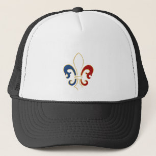 Franse vlag Fleur de Lis met Gold Trucker Pet