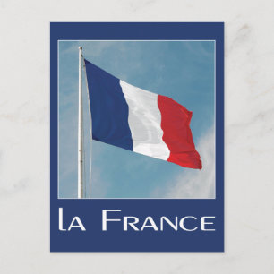 Franse vlag Foto met naam la France Briefkaart