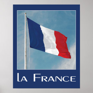 Franse vlag Foto met naam la France Poster