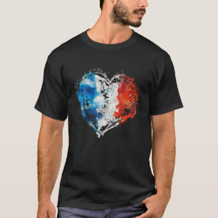 Franse vlag  Frankrijk Hartstikke Mannen Wom T-shirt