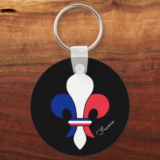 Franse vlag & Frankrijk, Lily - fleur mode/sport Sleutelhanger (Voorkant)