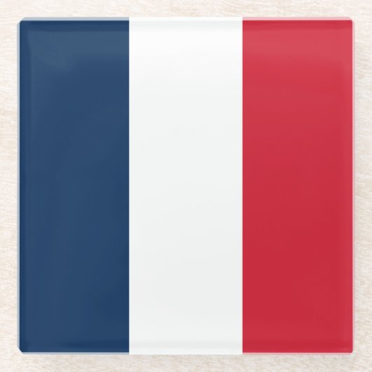 Franse vlag glazen onderzetter (Voorkant)