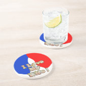 Franse vlag Hakuna Matata Ik hou van mijn vrouw af Zandsteen Onderzetter (Zijkant)