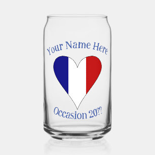 Franse Vlag Hart Persoonlijk Blikvorm Glas