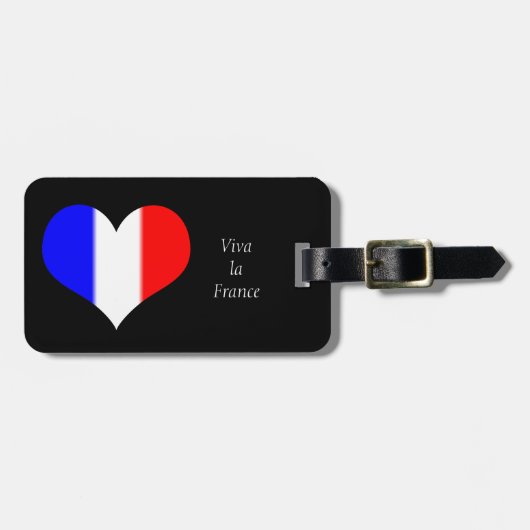 Franse vlag Heart Bagagelabel (Voorkant horizontaal)