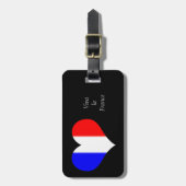 Franse vlag Heart Bagagelabel (Voorkant verticaal)