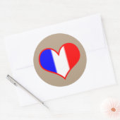 Franse vlag Heart Ronde Sticker (Envelop)