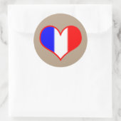 Franse vlag Heart Ronde Sticker (Tas)