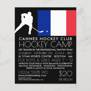 Franse vlag, Hockey Player, Camp Adverteren Flyer