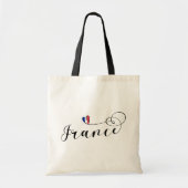 Franse vlag in Heart, Franse Canvas tas (Voorkant)