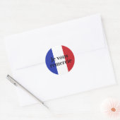 Franse vlag Kleuren Frankrijk Blauw Jevous remerci Ronde Sticker (Envelop)