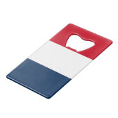 Franse vlag kredietkaart flessenopener (Voorkant Gekanteld)