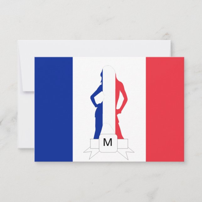 Franse vlag & meisje monogram (Voorkant)