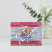 Franse vlag met benadeeld polynesie briefkaart (Staand voorkant)