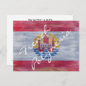 Franse vlag met benadeeld polynesie briefkaart (Voorkant / Achterkant)