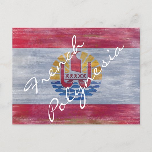 Franse vlag met benadeeld polynesie briefkaart (Voorkant)