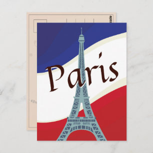 Franse vlag Parijs Eiffeltoren Vakantie reizen Briefkaart