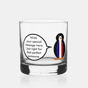 Franse vlag praten Ms Penguin gepersonaliseerd Whisky Glas