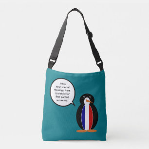 Franse Vlag Pratende Mevrouw Pinguïn Persoonlijk Crossbody Tas