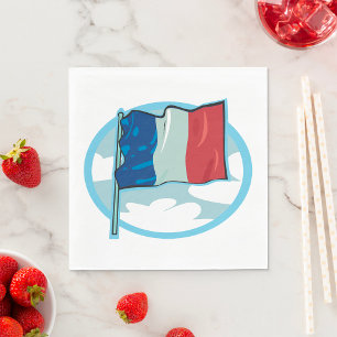 Franse vlag Red White Blue Napkins Servet