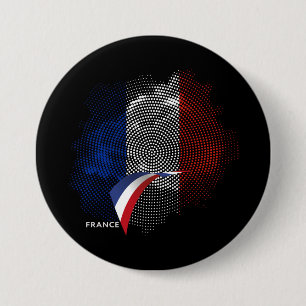 Franse vlag ronde button 7,6 cm
