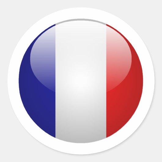 Franse vlag ronde sticker (Voorkant)