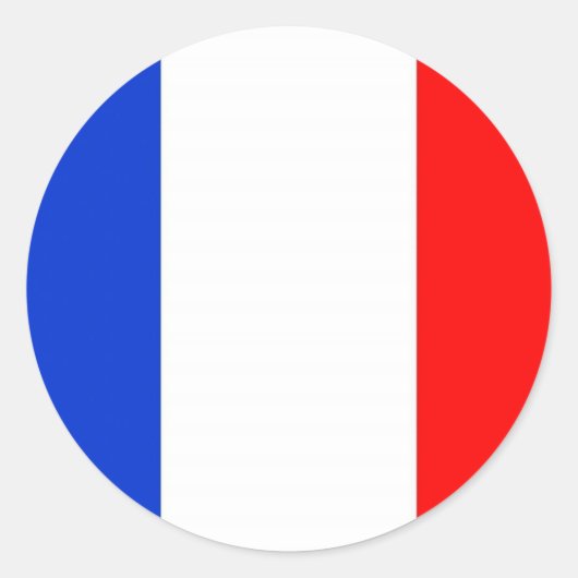 Franse vlag ronde sticker (Voorkant)