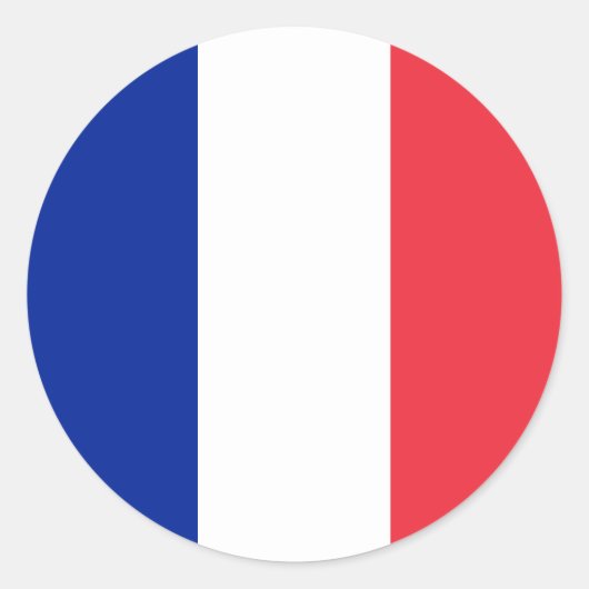 Franse vlag ronde sticker (Voorkant)