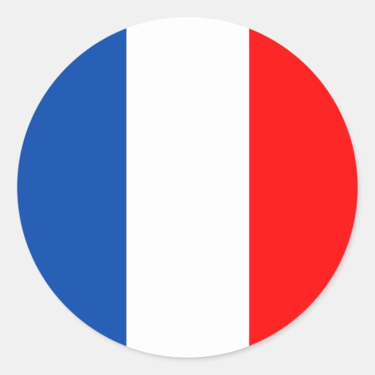 Franse vlag ronde sticker (Voorkant)