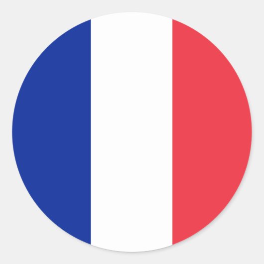Franse vlag ronde sticker (Voorkant)